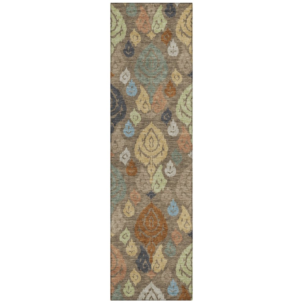Machine Washable Indoor/Outdoor Chantille ACN2460 Brown 2'3" x 7'6" Runner Rug. Picture 1