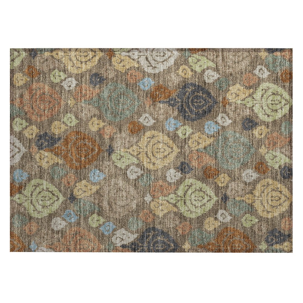 Machine Washable Indoor/Outdoor Chantille ACN2460 Brown 1'8" x 2'6" Rug. Picture 1
