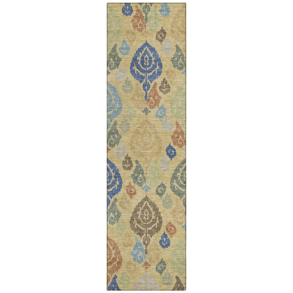 Machine Washable Indoor/Outdoor Chantille ACN2460 Gold 2'3" x 7'6" Runner Rug. Picture 1