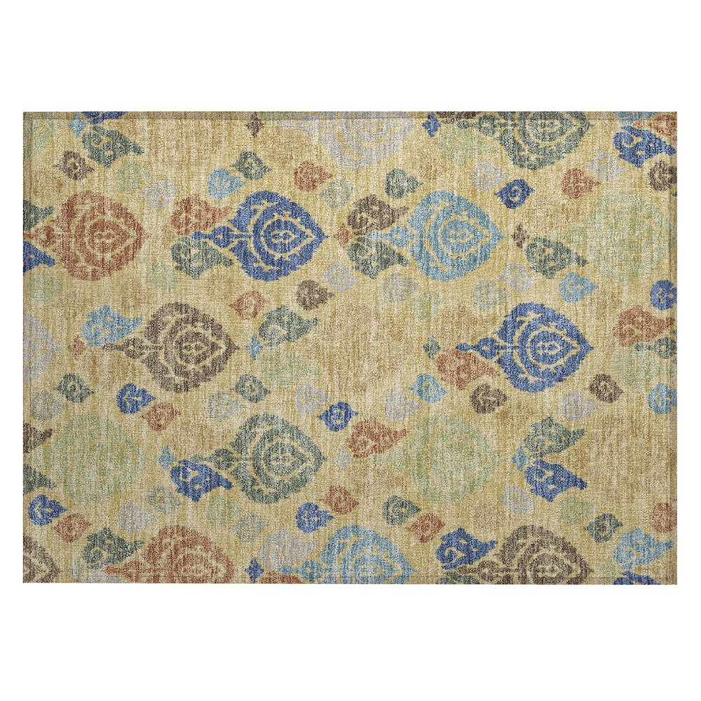 Machine Washable Indoor/Outdoor Chantille ACN2460 Gold 1'8" x 2'6" Rug. Picture 1
