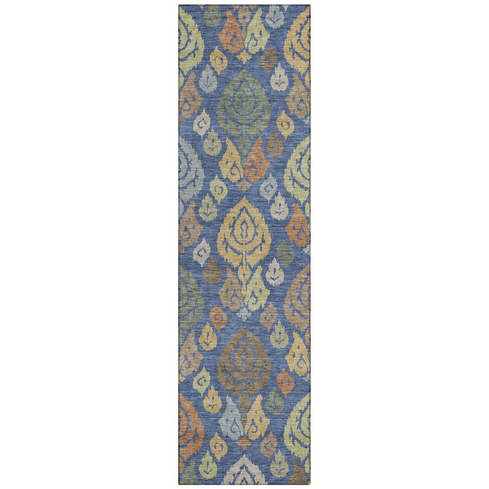 Machine Washable Indoor/Outdoor Chantille ACN2460 Blue 2'3" x 7'6" Runner Rug. Picture 1