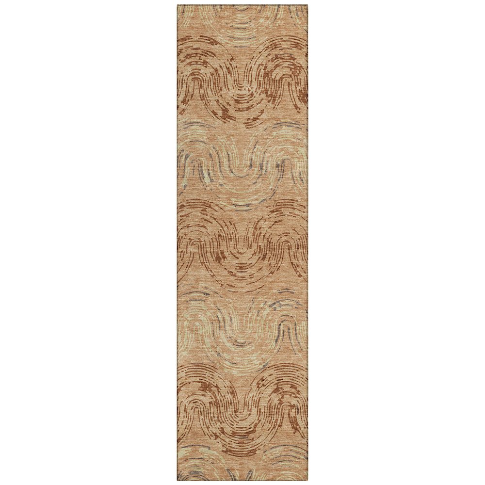 Machine Washable Indoor/Outdoor Chantille ACN2461 Orange 2'3" x 7'6" Runner Rug. Picture 1