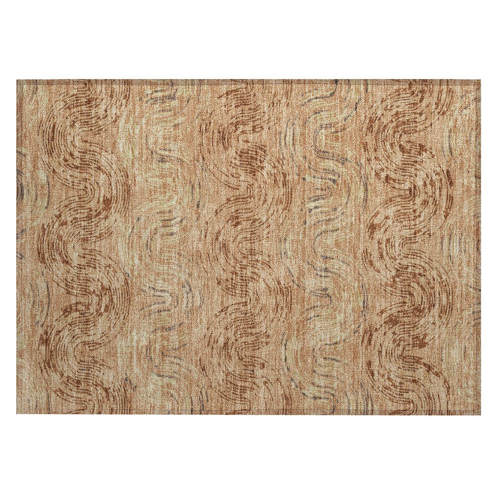 Machine Washable Indoor/Outdoor Chantille ACN2461 Orange 1'8" x 2'6" Rug. Picture 1