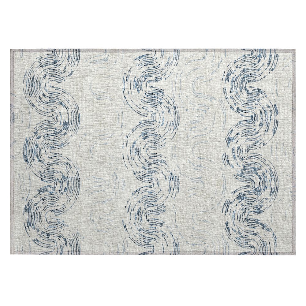 Machine Washable Indoor/Outdoor Chantille ACN2461 Ivory 1'8" x 2'6" Rug. Picture 1