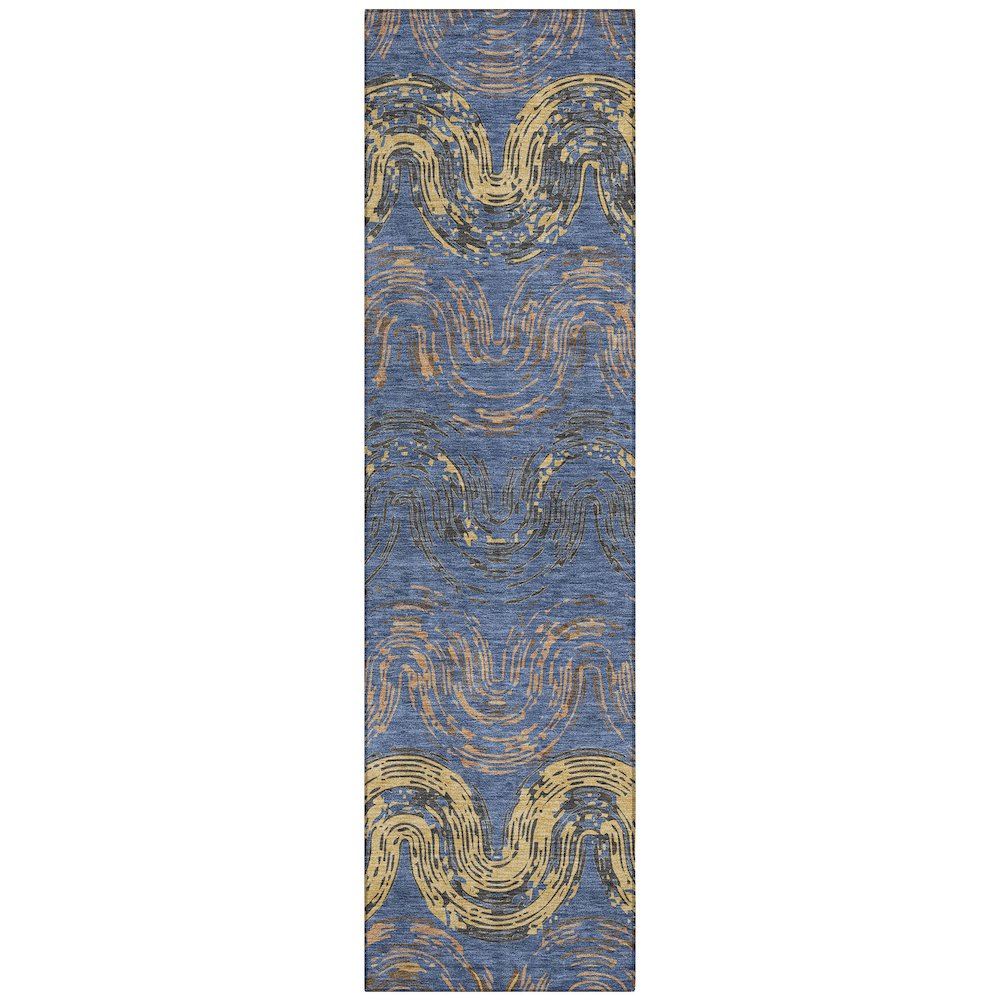 Machine Washable Indoor/Outdoor Chantille ACN2461 Blue 2'3" x 7'6" Runner Rug. Picture 1