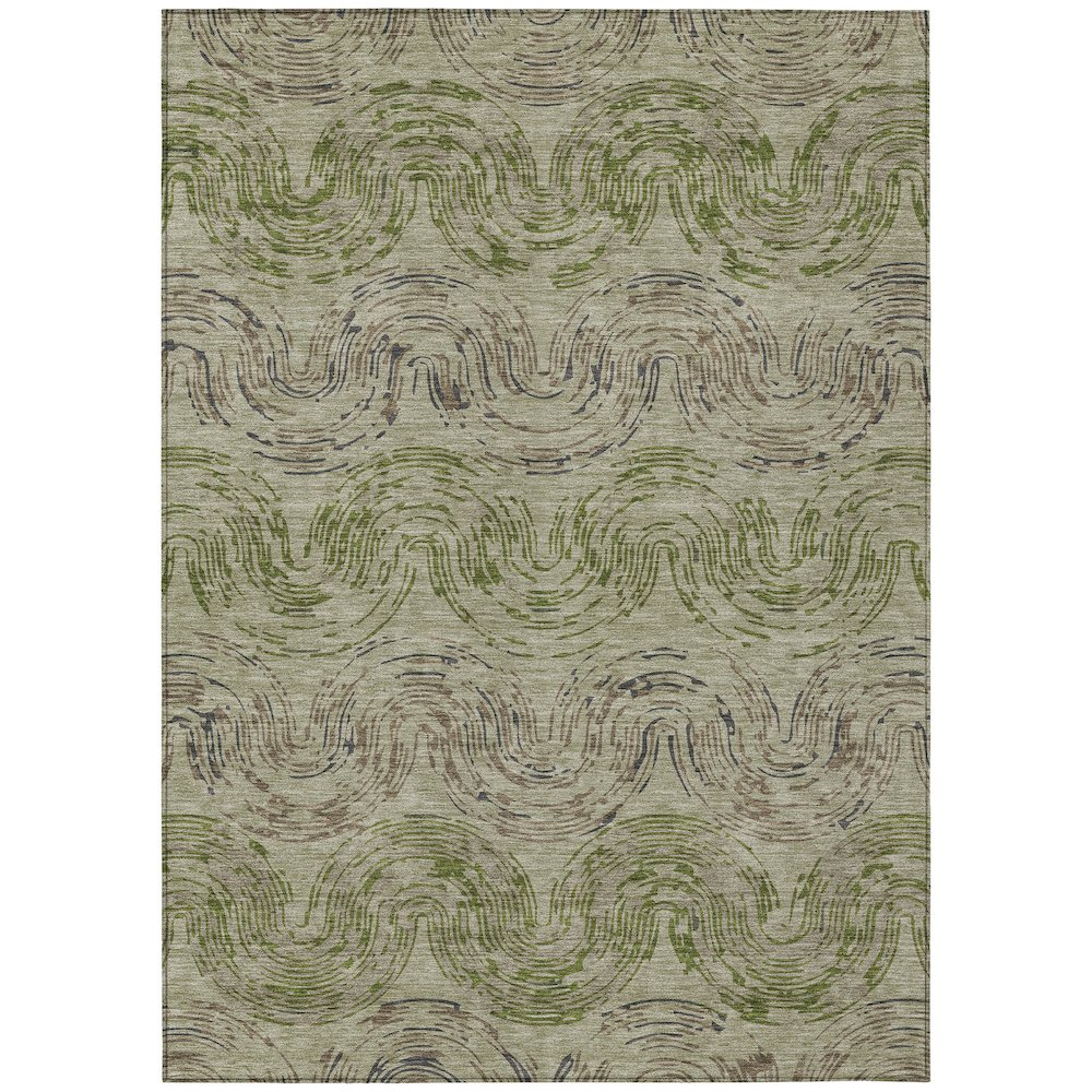 Machine Washable Indoor/Outdoor Chantille ACN2461 Green 2'6" x 3'10" Rug. Picture 1