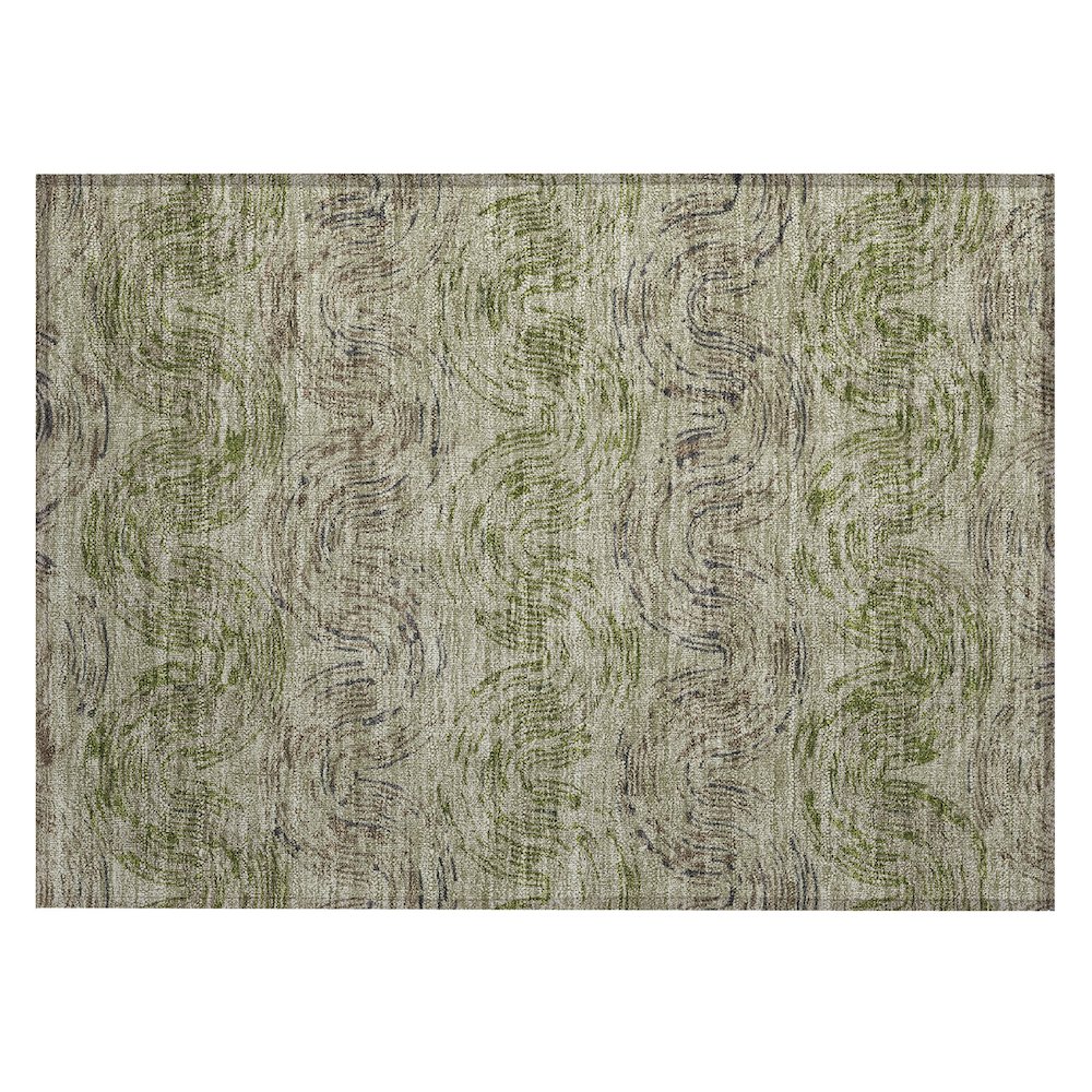 Machine Washable Indoor/Outdoor Chantille ACN2461 Green 1'8" x 2'6" Rug. Picture 1