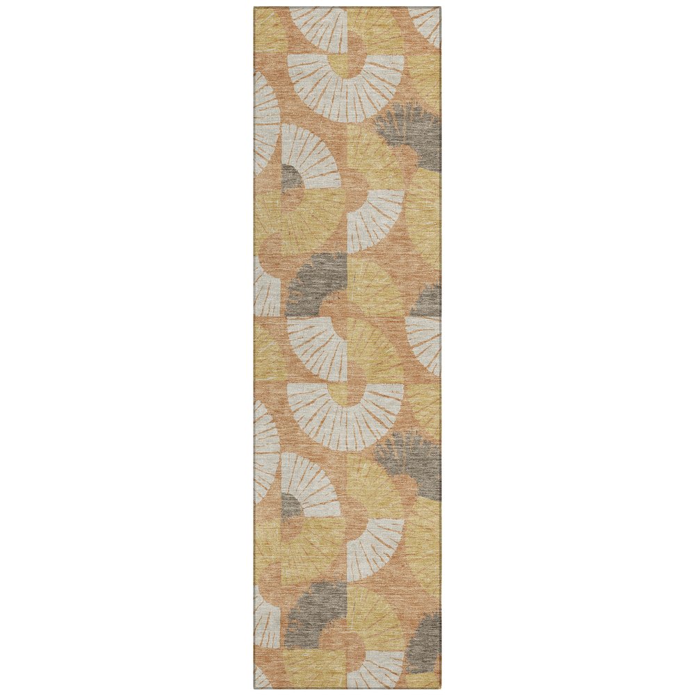 Machine Washable Indoor/Outdoor Chantille ACN2462 Orange 2'3" x 7'6" Runner Rug. Picture 1