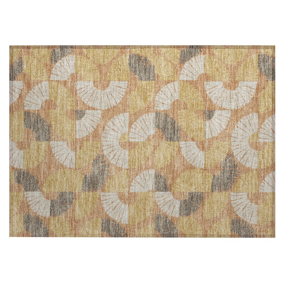 Machine Washable Indoor/Outdoor Chantille ACN2462 Orange 1'8" x 2'6" Rug. Picture 1