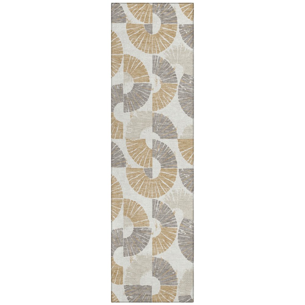 Machine Washable Indoor/Outdoor Chantille ACN2462 Ivory 2'3" x 7'6" Runner Rug. Picture 1