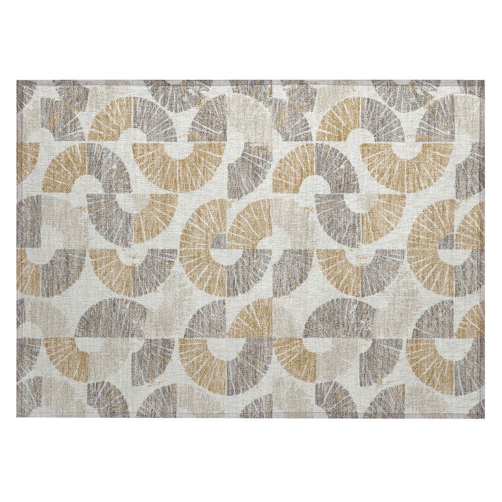 Machine Washable Indoor/Outdoor Chantille ACN2462 Ivory 1'8" x 2'6" Rug. Picture 1