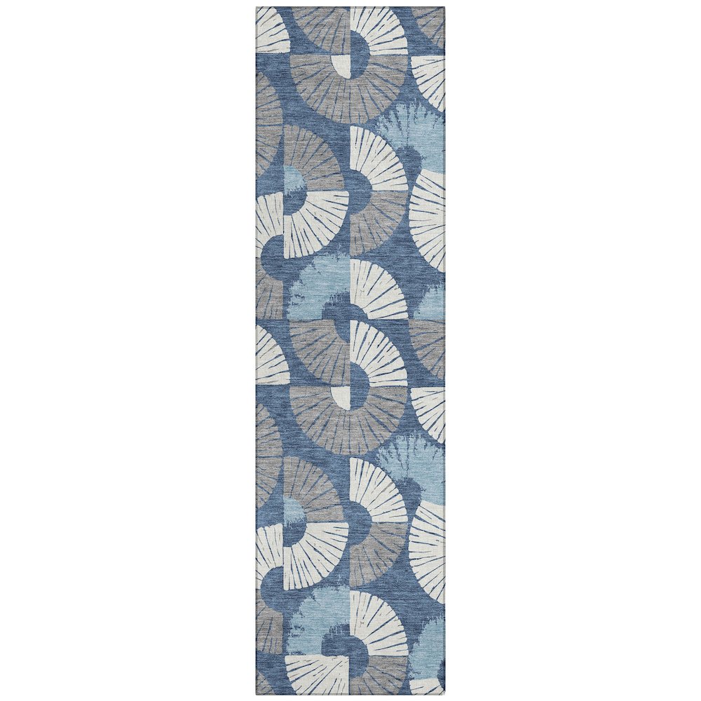 Machine Washable Indoor/Outdoor Chantille ACN2462 Blue 2'3" x 7'6" Runner Rug. Picture 1