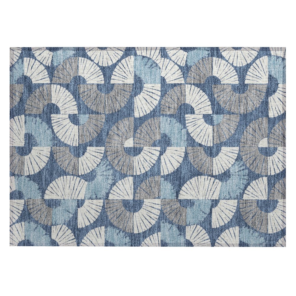 Machine Washable Indoor/Outdoor Chantille ACN2462 Blue 1'8" x 2'6" Rug. Picture 1