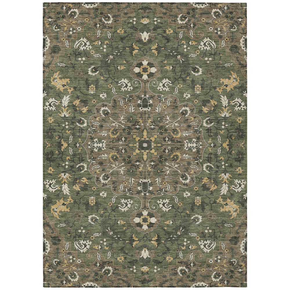 Machine Washable Indoor/Outdoor Chantille ACN2463 Brown 2'6" x 3'10" Rug. Picture 1
