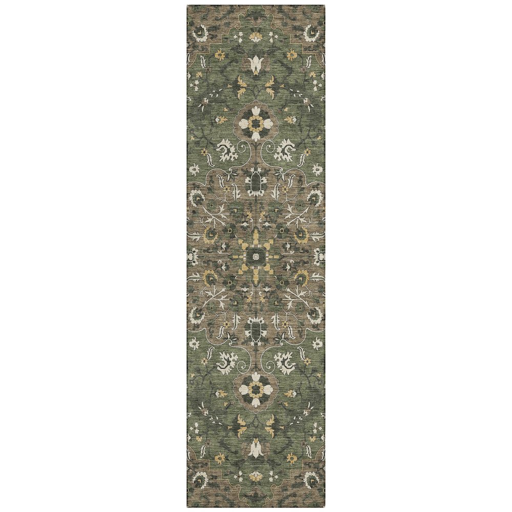 Machine Washable Indoor/Outdoor Chantille ACN2463 Brown 2'3" x 7'6" Runner Rug. Picture 1