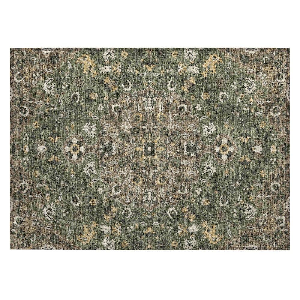 Machine Washable Indoor/Outdoor Chantille ACN2463 Brown 1'8" x 2'6" Rug. Picture 1