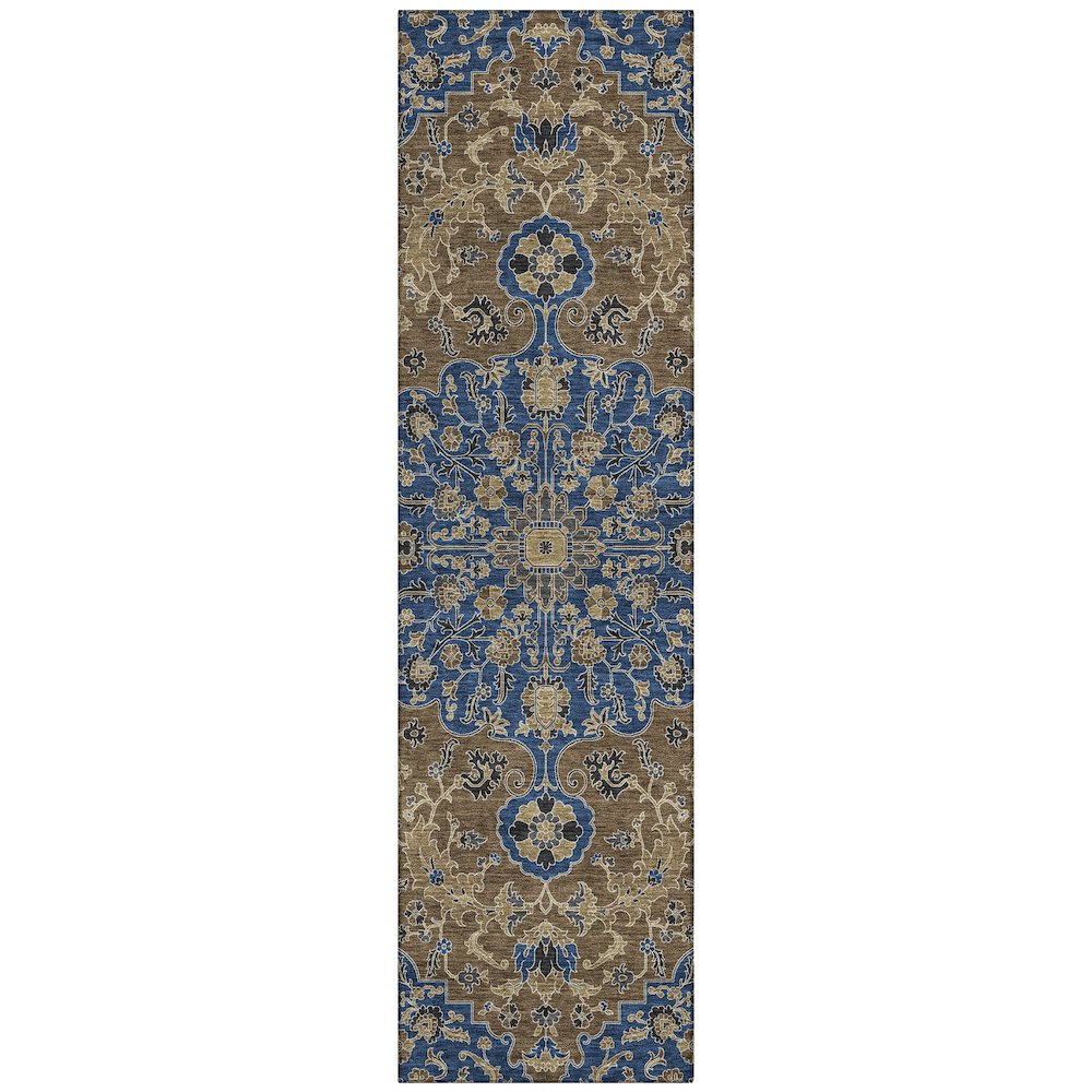Machine Washable Indoor/Outdoor Chantille ACN2463 Blue 2'3" x 7'6" Runner Rug. Picture 1