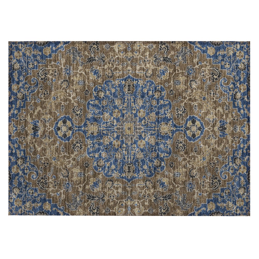 Machine Washable Indoor/Outdoor Chantille ACN2463 Blue 1'8" x 2'6" Rug. Picture 1