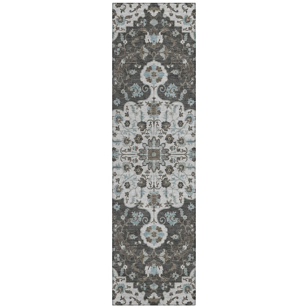 Machine Washable Indoor/Outdoor Chantille ACN2463 Gray 2'3" x 7'6" Runner Rug. Picture 1