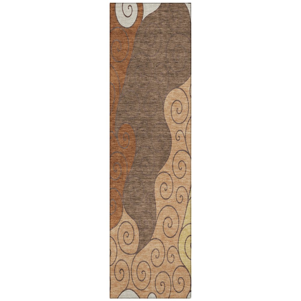 Machine Washable Indoor/Outdoor Chantille ACN2464 Orange 2'3" x 7'6" Runner Rug. Picture 1