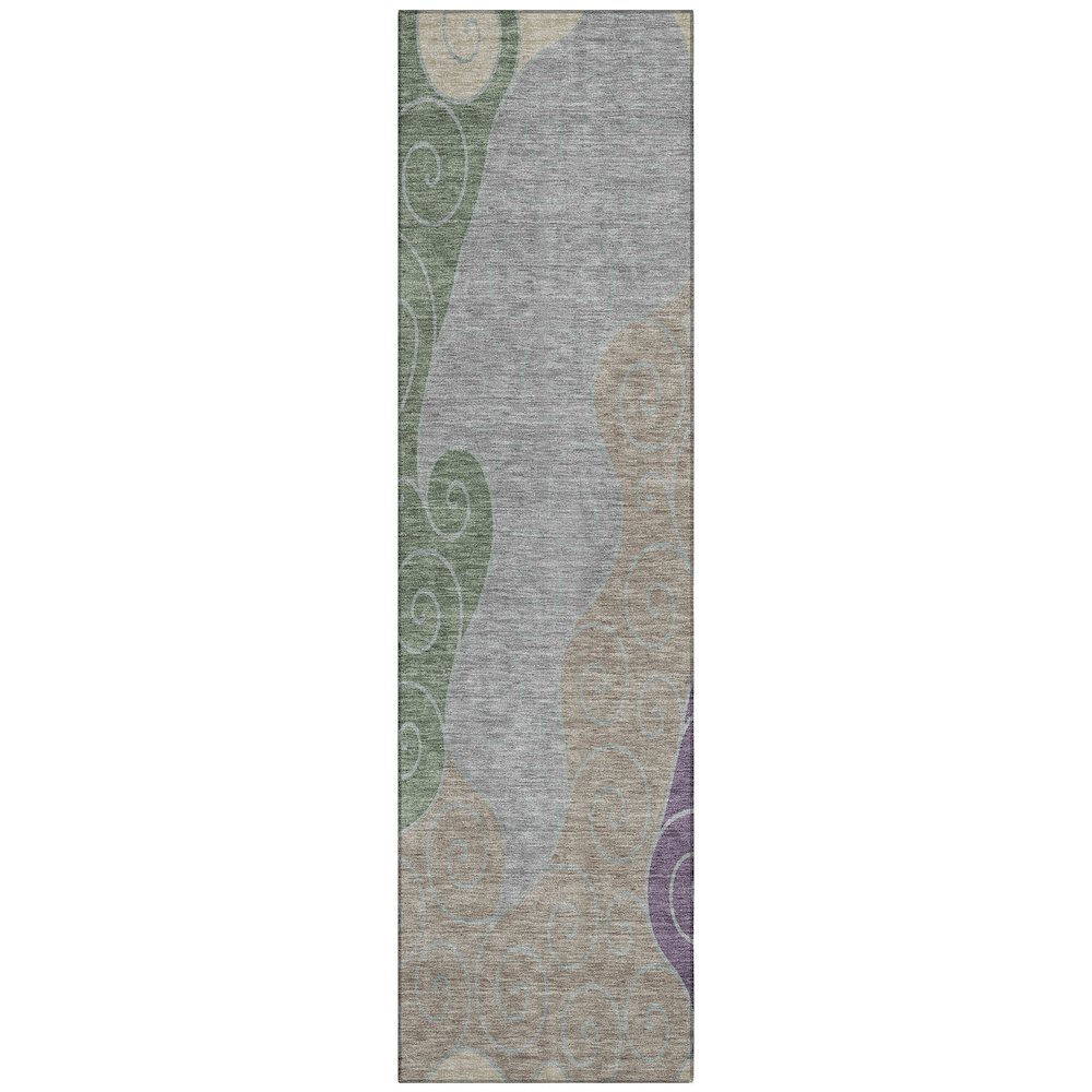 Machine Washable Indoor/Outdoor Chantille ACN2464 Gray 2'3" x 7'6" Runner Rug. Picture 1