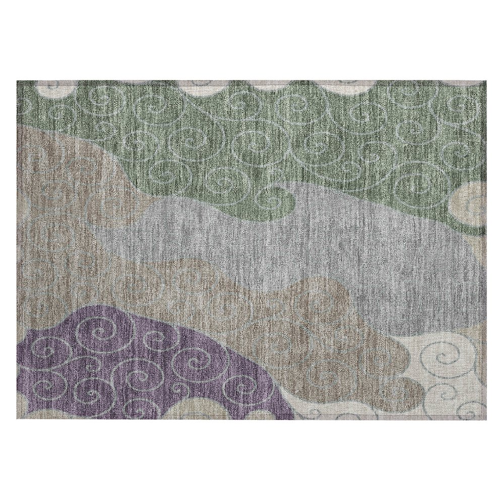 Machine Washable Indoor/Outdoor Chantille ACN2464 Gray 1'8" x 2'6" Rug. Picture 1