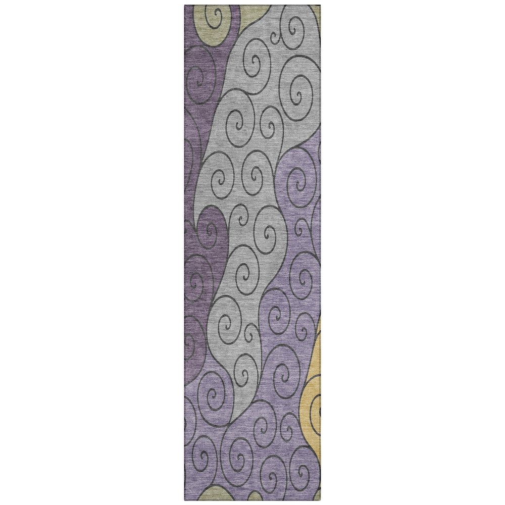 Machine Washable Indoor/Outdoor Chantille ACN2464 Purple 2'3" x 7'6" Runner Rug. Picture 1