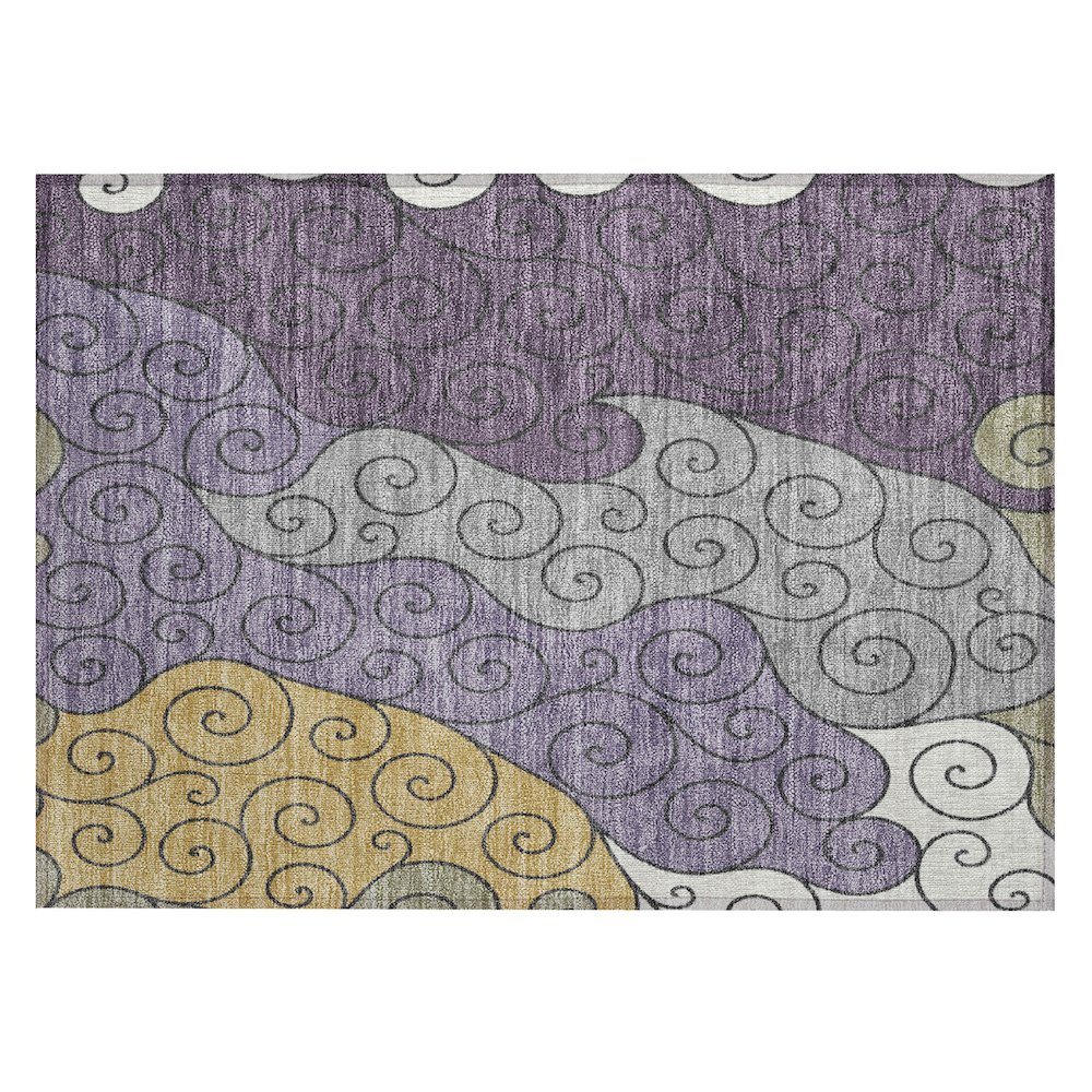 Machine Washable Indoor/Outdoor Chantille ACN2464 Purple 1'8" x 2'6" Rug. Picture 1