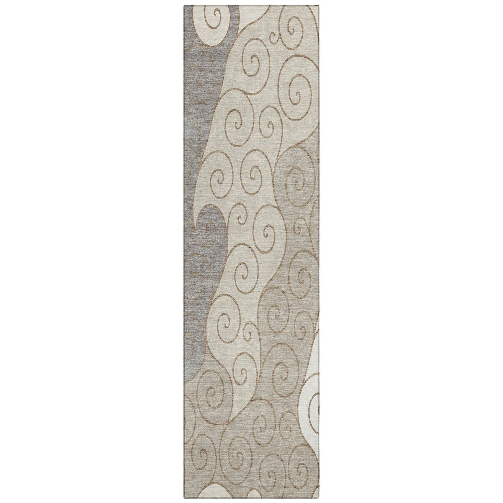 Machine Washable Indoor/Outdoor Chantille ACN2464 Brown 2'3" x 7'6" Runner Rug. Picture 1
