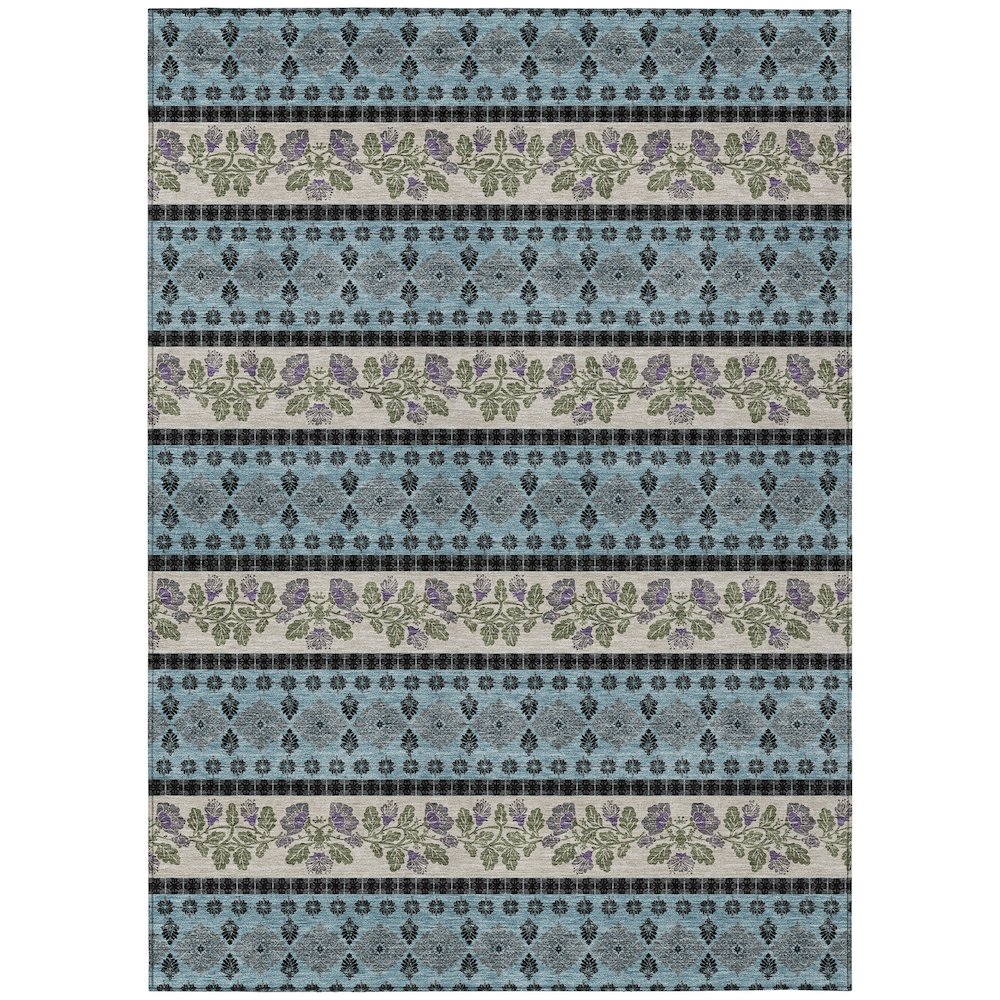 Machine Washable Indoor/Outdoor Chantille ACN2465 Teal 2'6" x 3'10" Rug. Picture 1