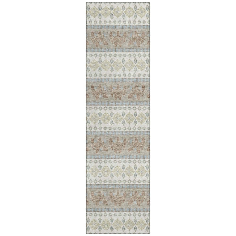 Machine Washable Indoor/Outdoor Chantille ACN2465 Ivory 2'3" x 7'6" Runner Rug. Picture 1