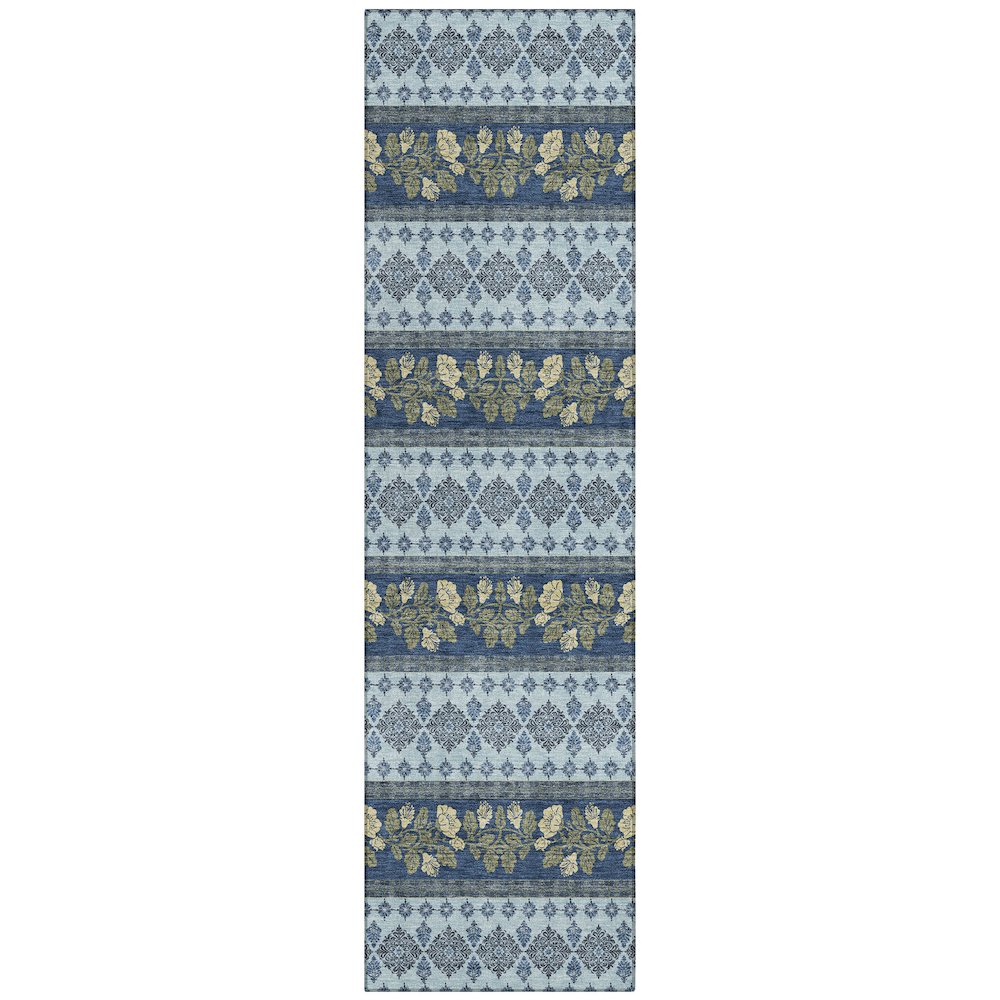 Machine Washable Indoor/Outdoor Chantille ACN2465 Blue 2'3" x 7'6" Runner Rug. Picture 1