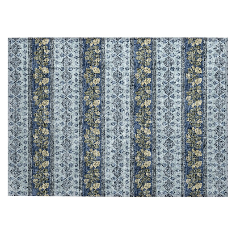 Machine Washable Indoor/Outdoor Chantille ACN2465 Blue 1'8" x 2'6" Rug. Picture 1