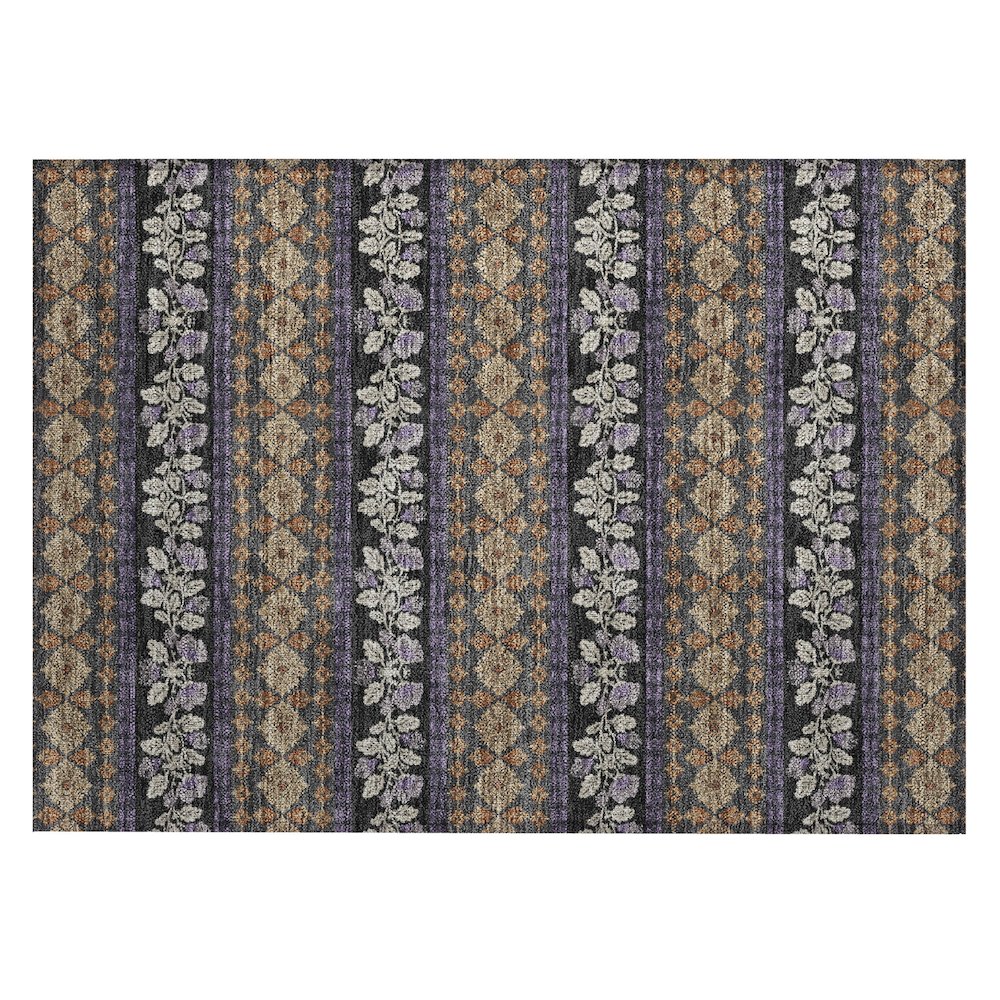 Machine Washable Indoor/Outdoor Chantille ACN2465 Purple 1'8" x 2'6" Rug. Picture 1