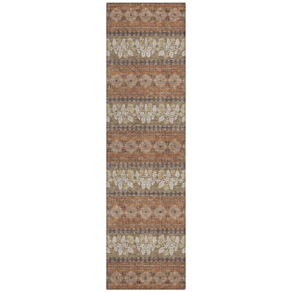 Machine Washable Indoor/Outdoor Chantille ACN2465 Orange 2'3" x 7'6" Runner Rug. Picture 1