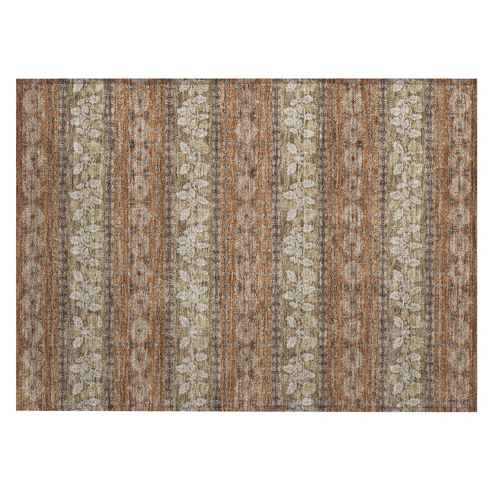 Machine Washable Indoor/Outdoor Chantille ACN2465 Orange 1'8" x 2'6" Rug. Picture 1