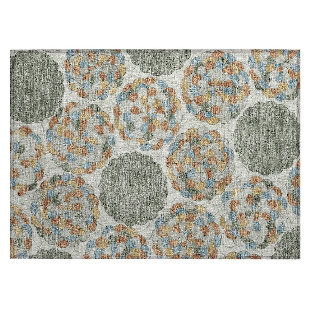 Machine Washable Indoor/Outdoor Chantille ACN2466 Green 1'8" x 2'6" Rug. Picture 1