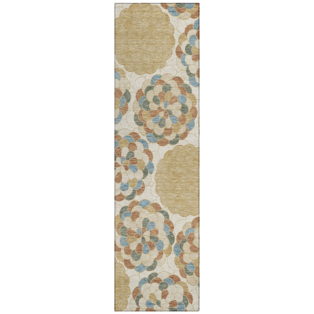 Machine Washable Indoor/Outdoor Chantille ACN2466 Brown 2'3" x 7'6" Runner Rug. Picture 1