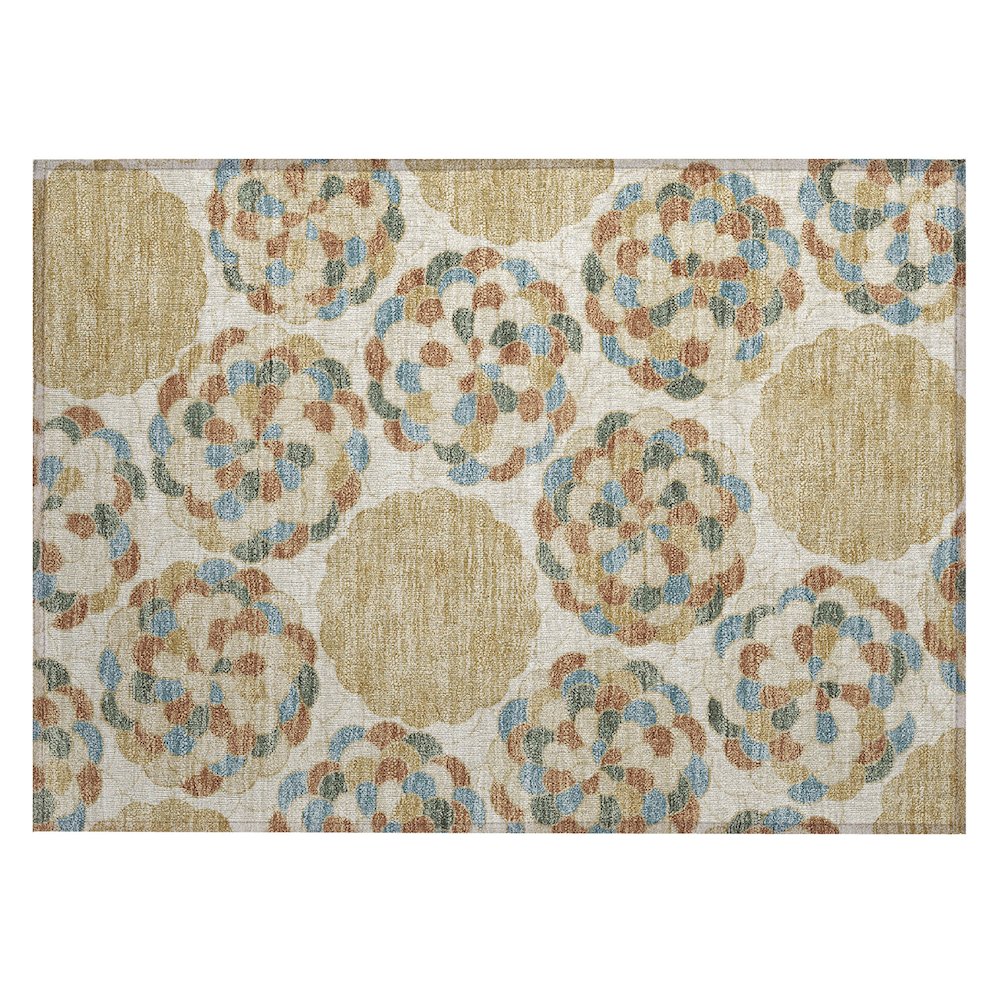 Machine Washable Indoor/Outdoor Chantille ACN2466 Brown 1'8" x 2'6" Rug. Picture 1