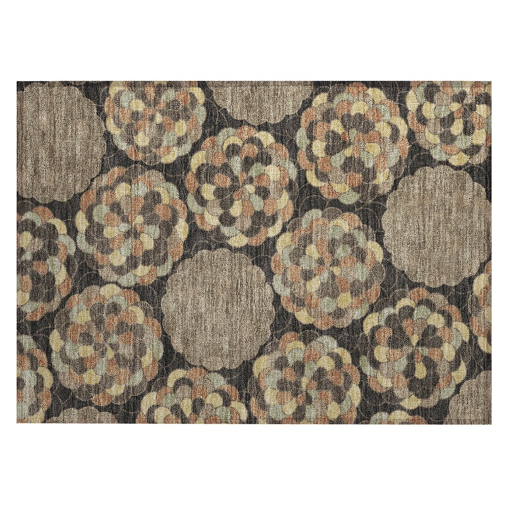 Machine Washable Indoor/Outdoor Chantille ACN2466 Brown 1'8" x 2'6" Rug. Picture 1
