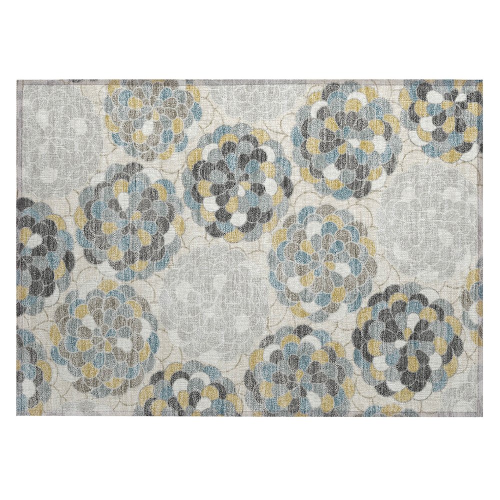 Machine Washable Indoor/Outdoor Chantille ACN2466 Ivory 1'8" x 2'6" Rug. Picture 1