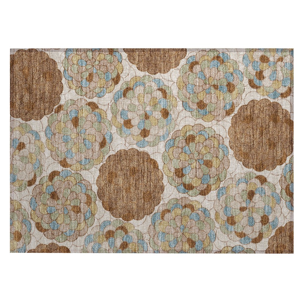 Machine Washable Indoor/Outdoor Chantille ACN2466 Orange 1'8" x 2'6" Rug. Picture 1