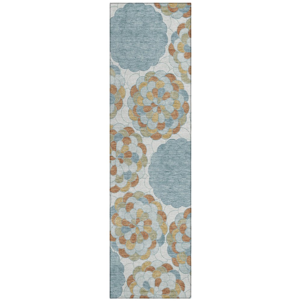 Machine Washable Indoor/Outdoor Chantille ACN2466 Blue 2'3" x 7'6" Runner Rug. Picture 1