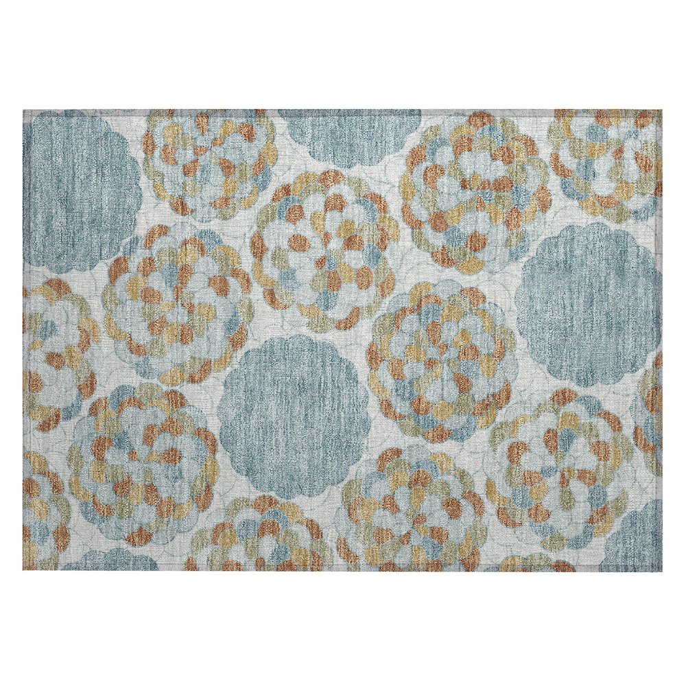Machine Washable Indoor/Outdoor Chantille ACN2466 Blue 1'8" x 2'6" Rug. Picture 1