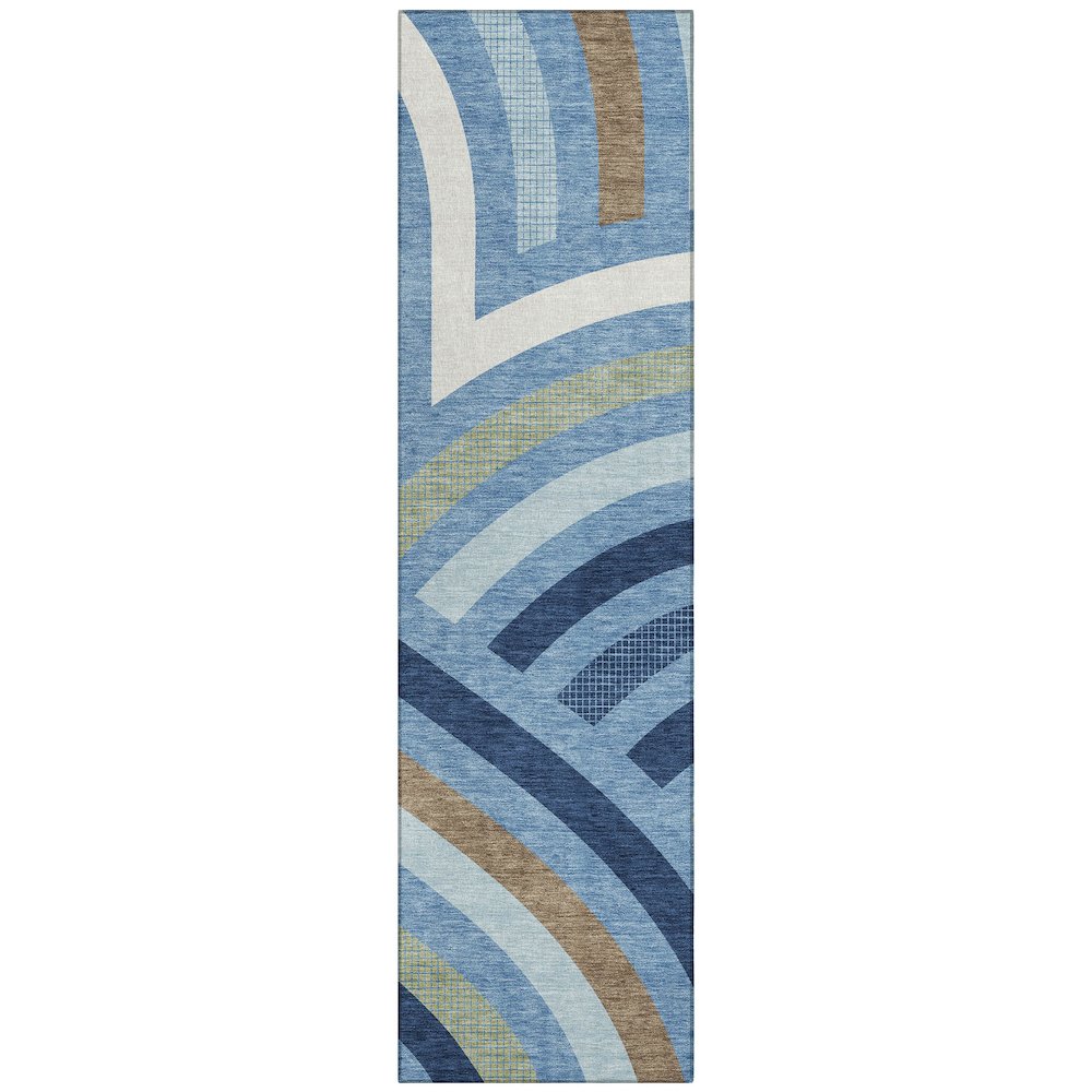Machine Washable Indoor/Outdoor Chantille ACN2467 Blue 2'3" x 7'6" Runner Rug. Picture 1