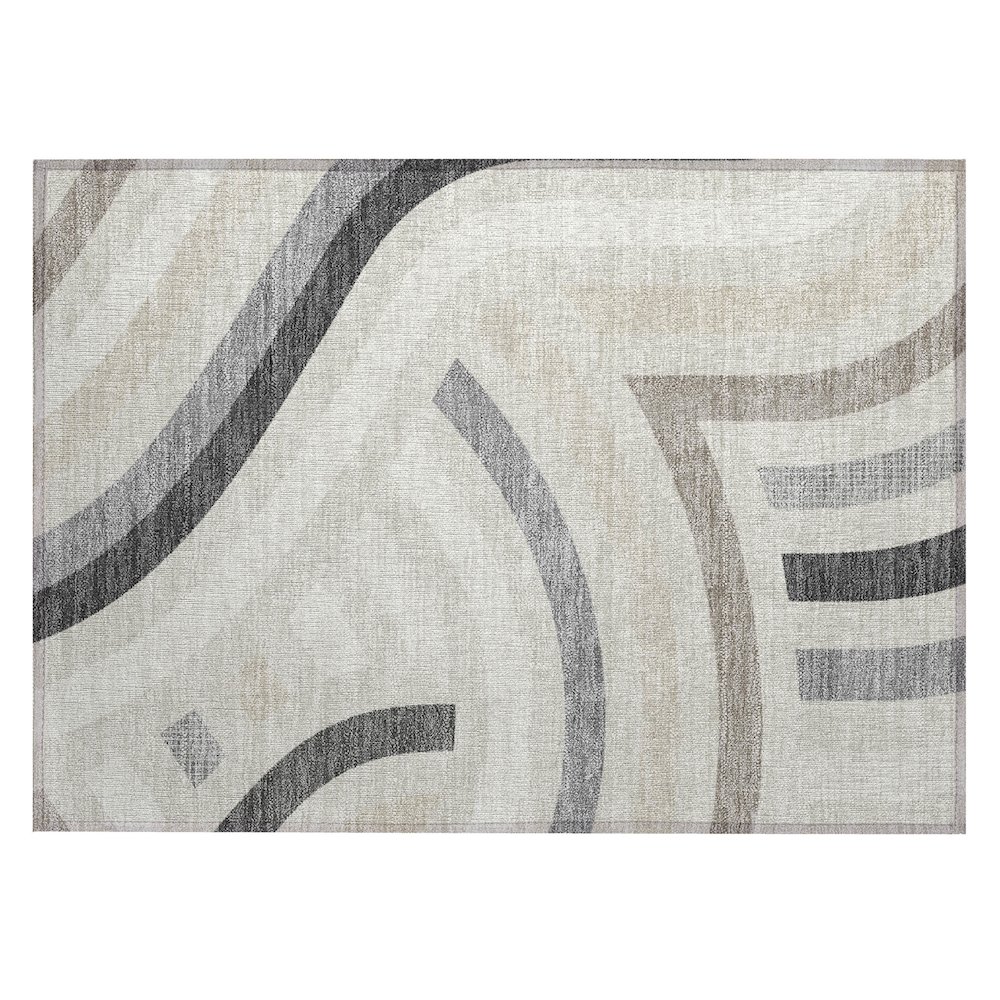 Machine Washable Indoor/Outdoor Chantille ACN2467 Ivory 1'8" x 2'6" Rug. Picture 1