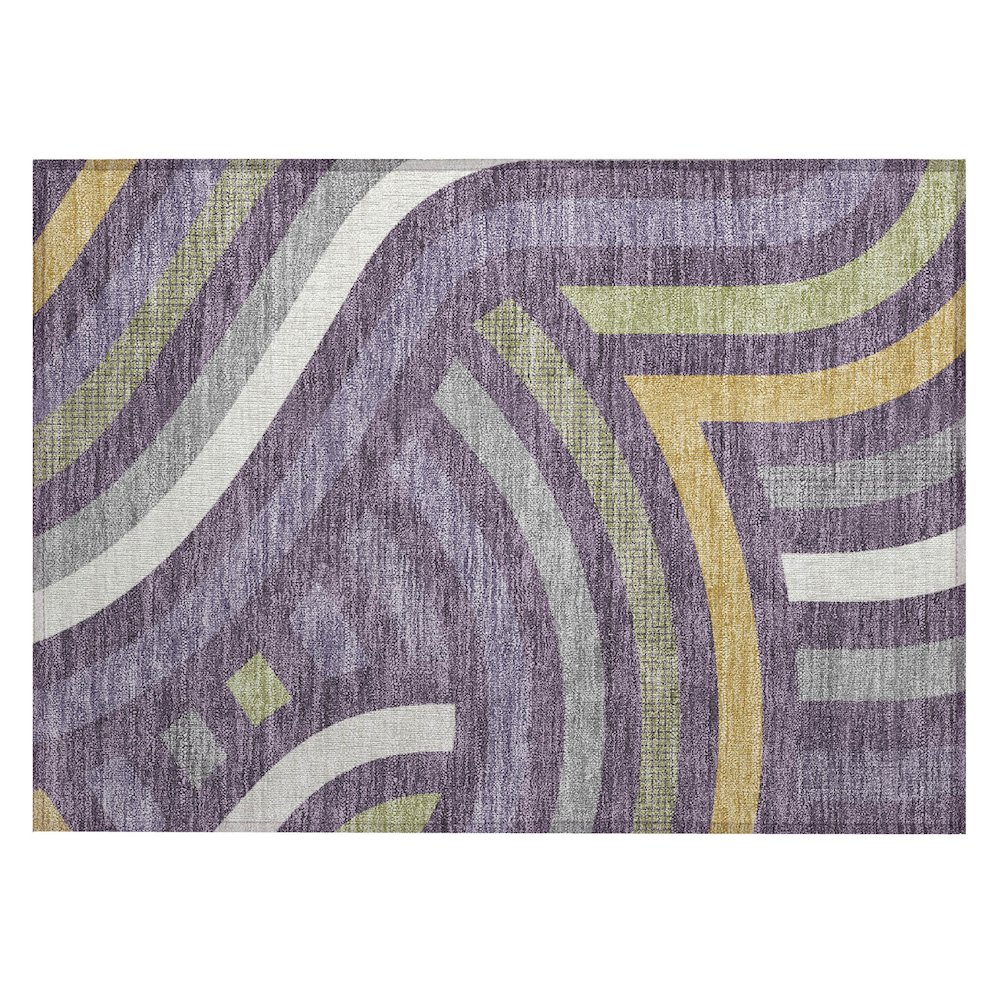 Machine Washable Indoor/Outdoor Chantille ACN2467 Purple 1'8" x 2'6" Rug. Picture 1