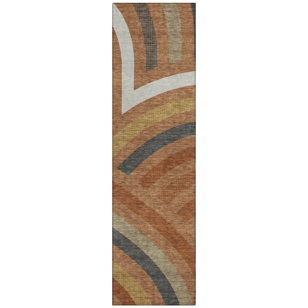 Machine Washable Indoor/Outdoor Chantille ACN2467 Orange 2'3" x 7'6" Runner Rug. Picture 1