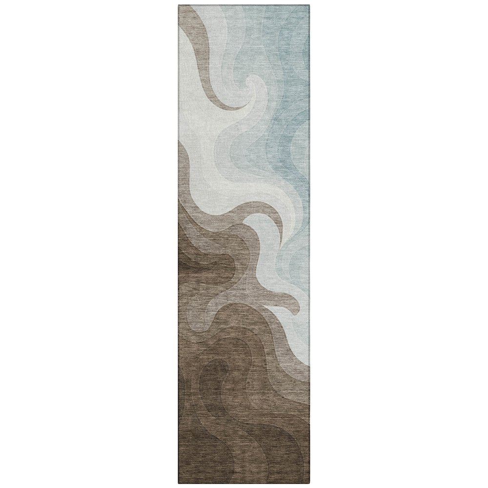Machine Washable Indoor/Outdoor Chantille ACN2468 Brown 2'3" x 7'6" Runner Rug. Picture 1