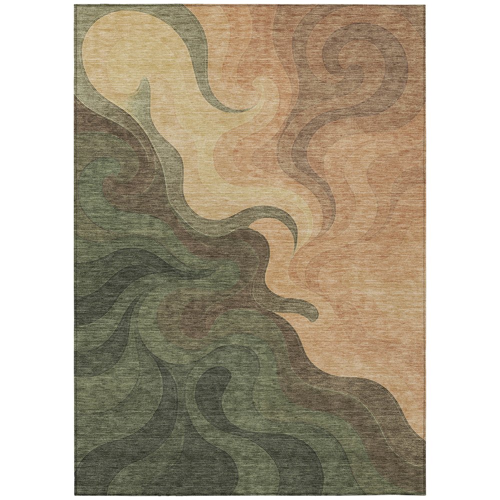 Machine Washable Indoor/Outdoor Chantille ACN2468 Green 2'6" x 3'10" Rug. Picture 1